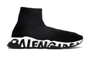 Balenciaga Speed Trainer Graffiti Black Replica shoe. 1:1 highest quality reps. Buy high quality Fakes. High Quality Fake Shoes Website. Balenciaga reps.
