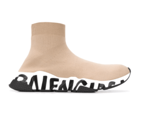 Balenciaga Speed Graffiti Brown Replica shoe. 1:1 highest quality reps. Buy high quality Fakes. High Quality Fake Shoes Website. Balenciaga reps.