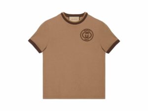 Gucci Cotton Jersey Rep T-Shirt Brown