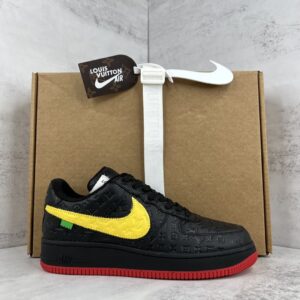 Air Force x Louis Vuitton Black Yellow Replica shoe. 1:1 highest quality reps. Buy high quality Fakes. High Quality Fake Shoes Website. Air Force Rep Shoes.