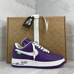 Air Force x Louis Vuitton White Purple Replica shoe. 1:1 highest quality reps. Buy high quality Fakes. High Quality Fake Shoes Website. Air Force Rep Shoes.