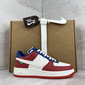 Air Force x Louis Vuitton Red Blue Replica shoe. 1:1 highest quality reps. Buy high quality Fakes. High Quality Fake Shoes Website. Air Force Rep Shoes.