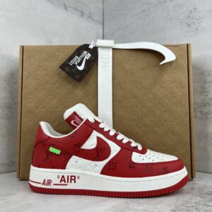 Air Force x Louis Vuitton White Red Replica shoe. 1:1 highest quality reps. Buy high quality Fakes. High Quality Fake Shoes Website. Air Force Rep Shoes.