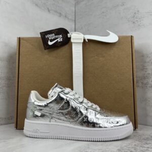 Air Force x Louis Vuitton Silver Replica shoe. 1:1 highest quality reps. Buy high quality Fakes. High Quality Fake Shoes Website. Air Force Rep Shoes.