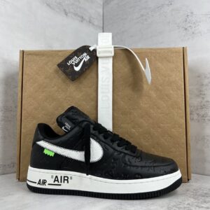 Air Force x Louis Vuitton Black White Replica shoe. 1:1 highest quality reps. Buy high quality Fakes. High Quality Fake Shoes Website. Air Force Rep Shoes.
