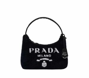 Prada Mini Re-Edition Wool Black Replica Bag