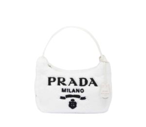 Prada Mini Re-Edition Wool White Replica Bag