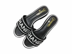 Chanel Rep Slippers Black and White