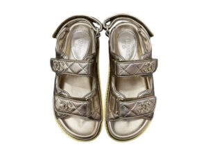 Chanel Rep Sandals Chrome Gold