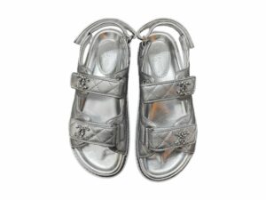 Chanel Rep Sandals Silver