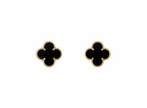 Van Cleef Onyx Gold Rep Earrings