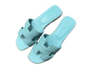 Hermes Rep Slippers Turquoise