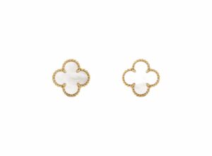 Van Cleef Pearl Gold Rep Earrings