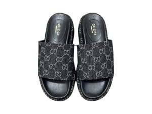 Gucci Plateau Rep Slippers Jeans Grey