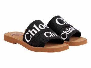 Chloe Woody Rep Slippers Black