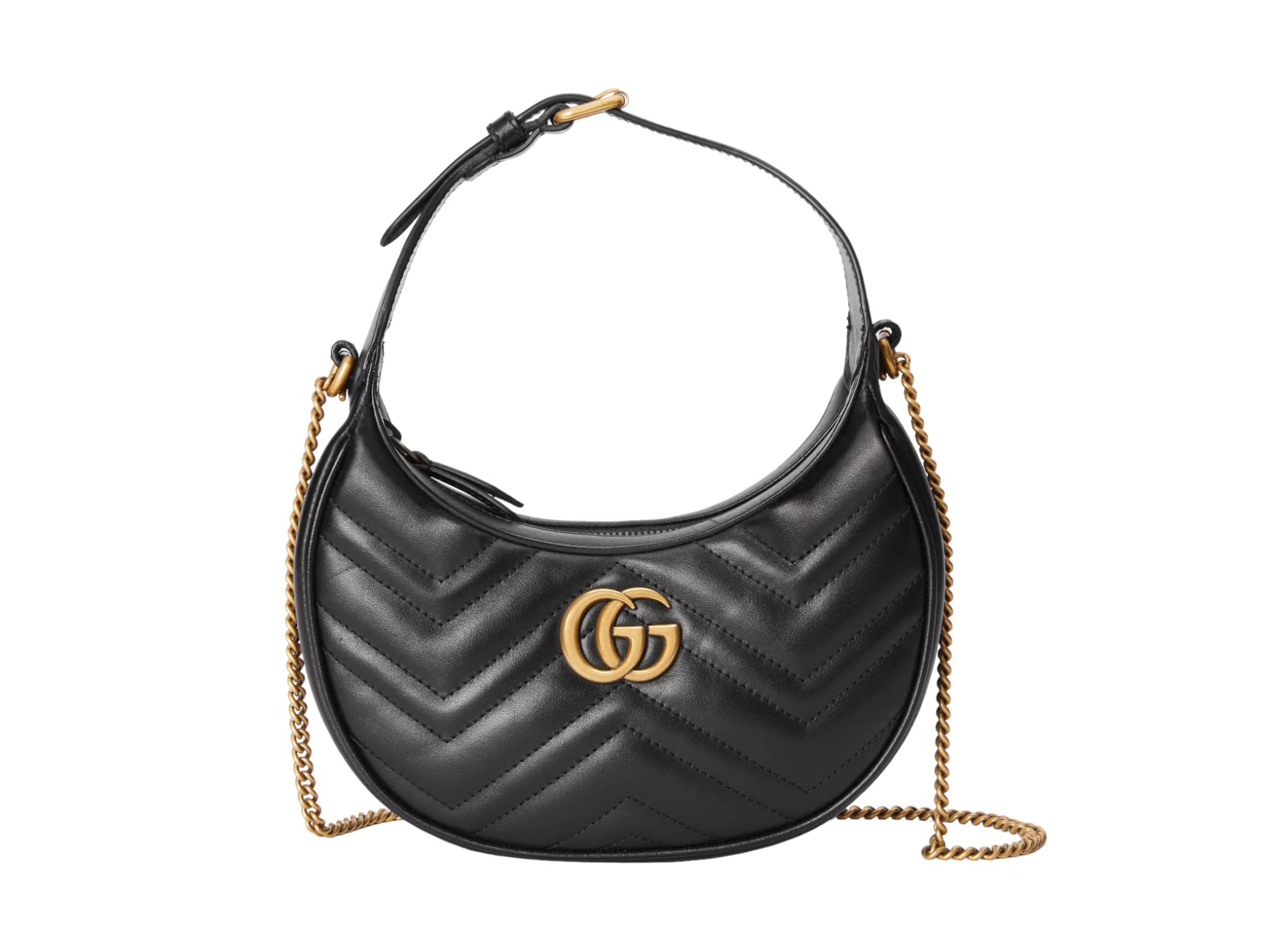 Gucci Half Moon Rep Bag Black - Designerdrip