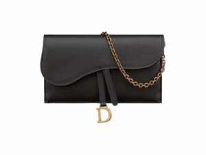 Dior Saddle Rep Portemonnaie Grainy Black