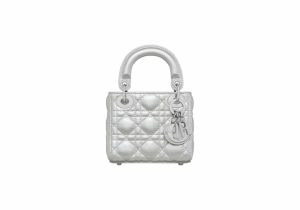 Lady Dior Micro Rep Bag Silver