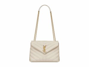 YSL LouLou Small Rep Bag Beige Gold