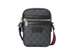 Gucci Small Shoulder Rep Bag Grey Black Canvas