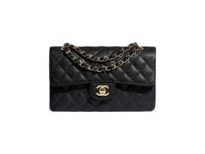 Chanel Small Classic Rep Bag Black Gold