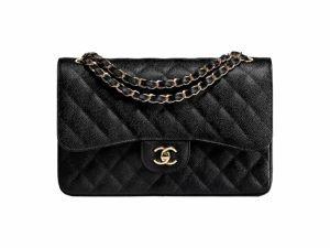 Chanel Large Classic Rep Bag Black Gold